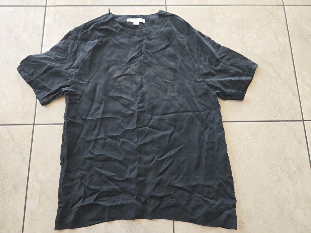 Y-3 Yohji Yamamoto Black Women’s Silk Short Sleeve Shirt Size Xs
